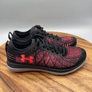 Under Armour UA Threadborne Fortis 3 Shoes Womens Size 7.5 Black Pink Running